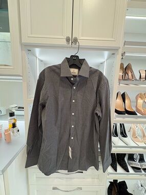 Todd Snyder Charcoal Long-Sleeve Dress Shirt